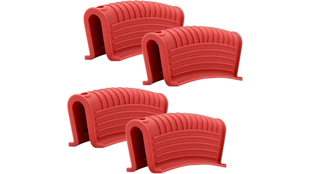 red silicone pot holders