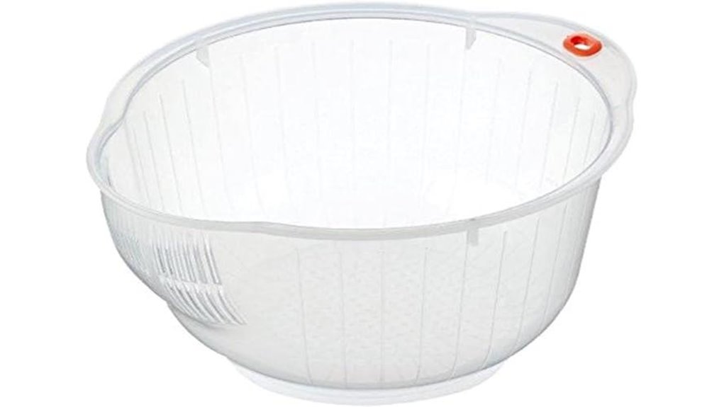 rice washing bowl with strainer