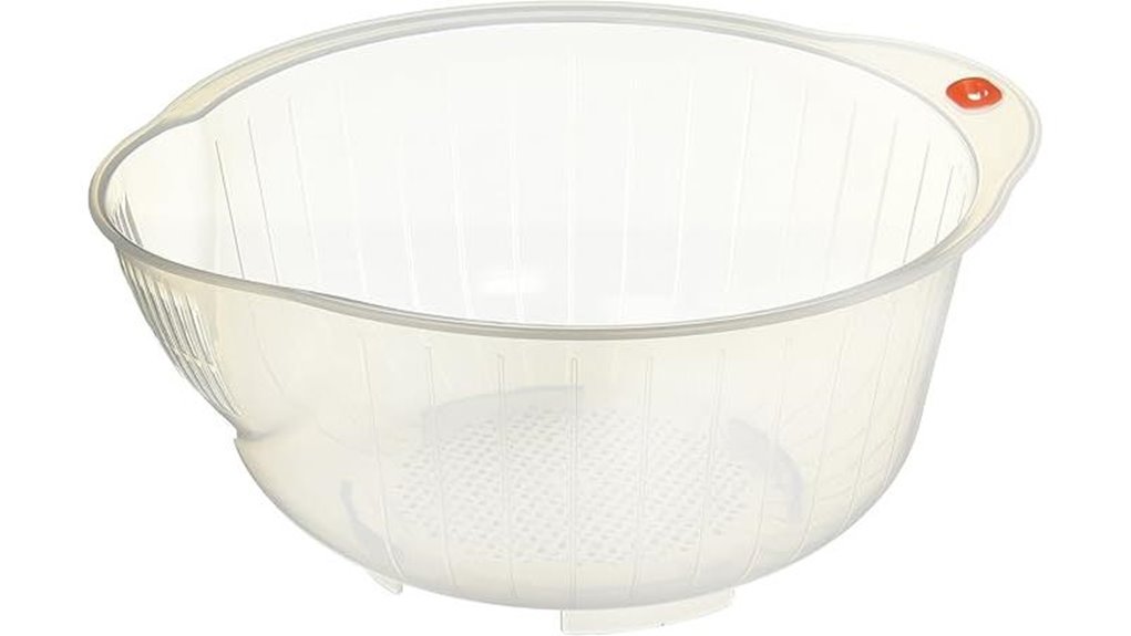 rice washing bowl with strainer