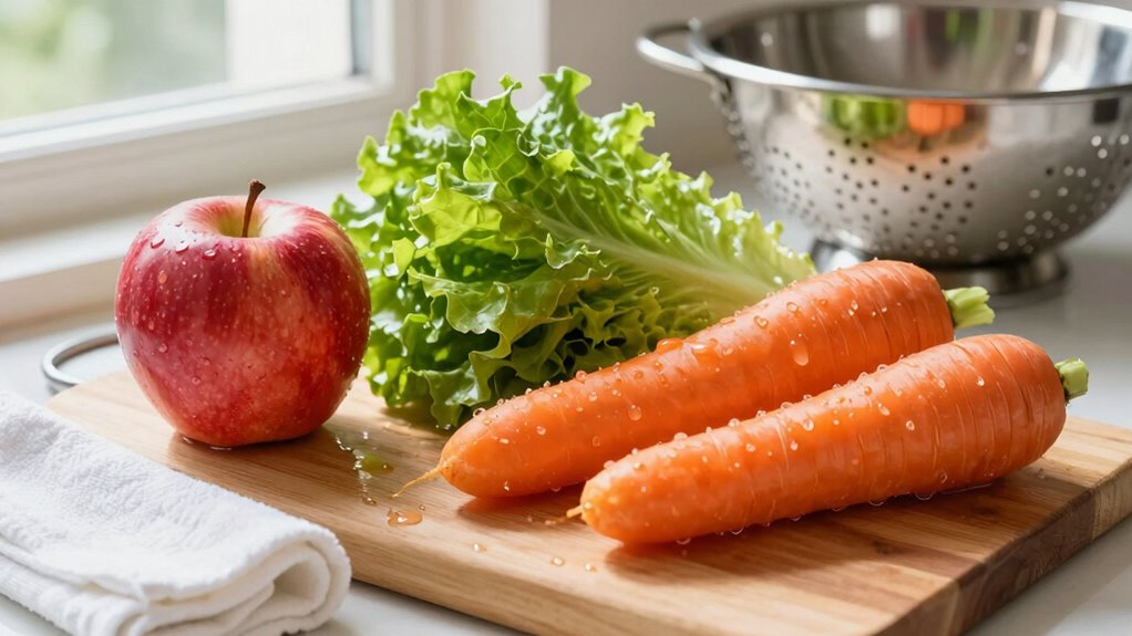 rinse fruits and vegetables