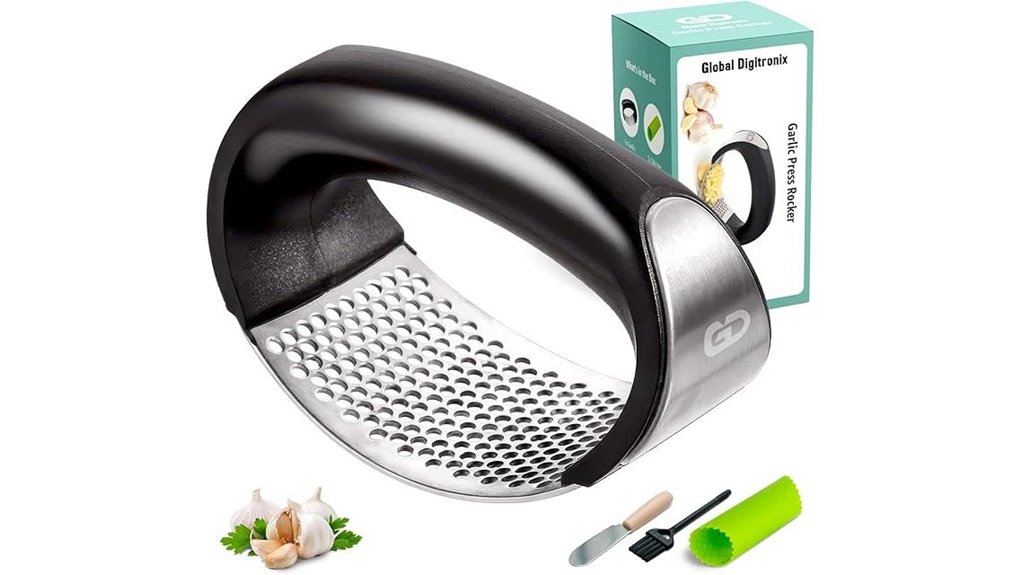 rocker garlic press tool