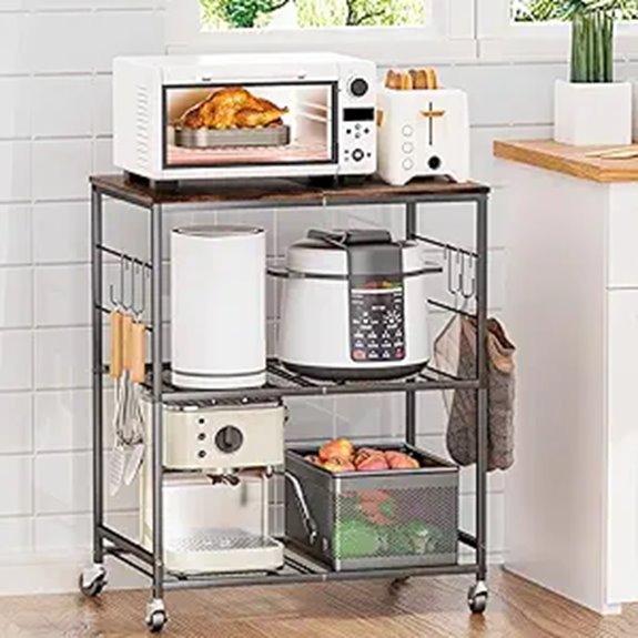 rolling kitchen cart with locks