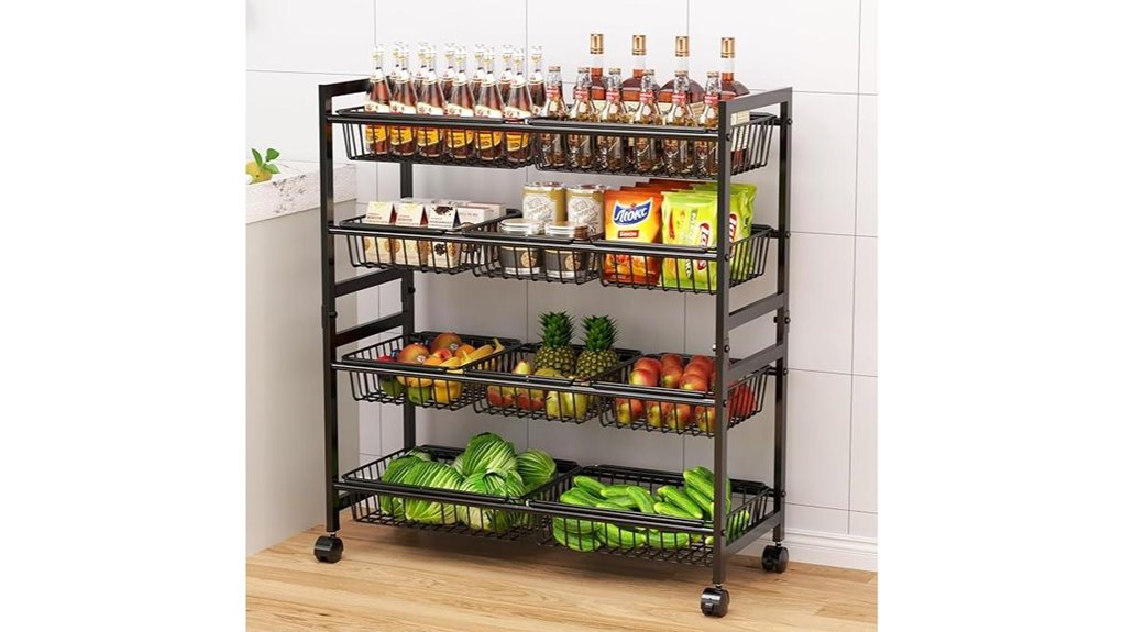 rolling snack cart organizer