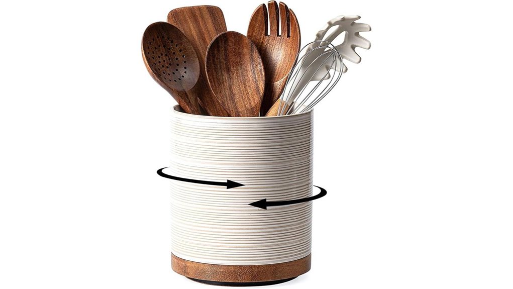 rotating ceramic utensil holder