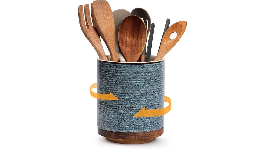 rotating kitchen utensil holder