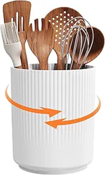 rotating plastic utensil holder