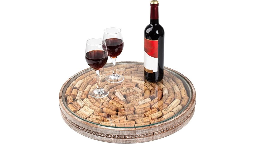 rustic cork holder tray