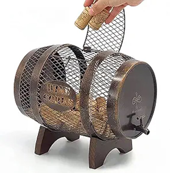 rustic wooden wine cork holder