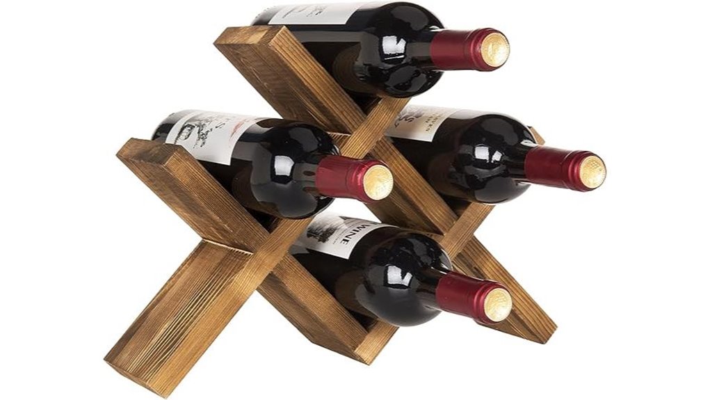 rustic wooden wine rack