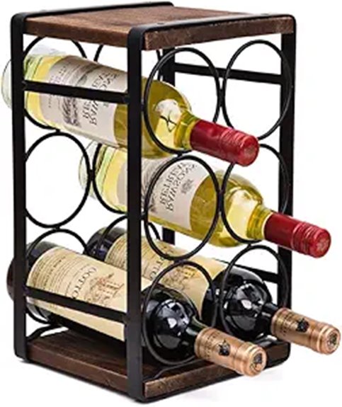 rustic wooden wine rack