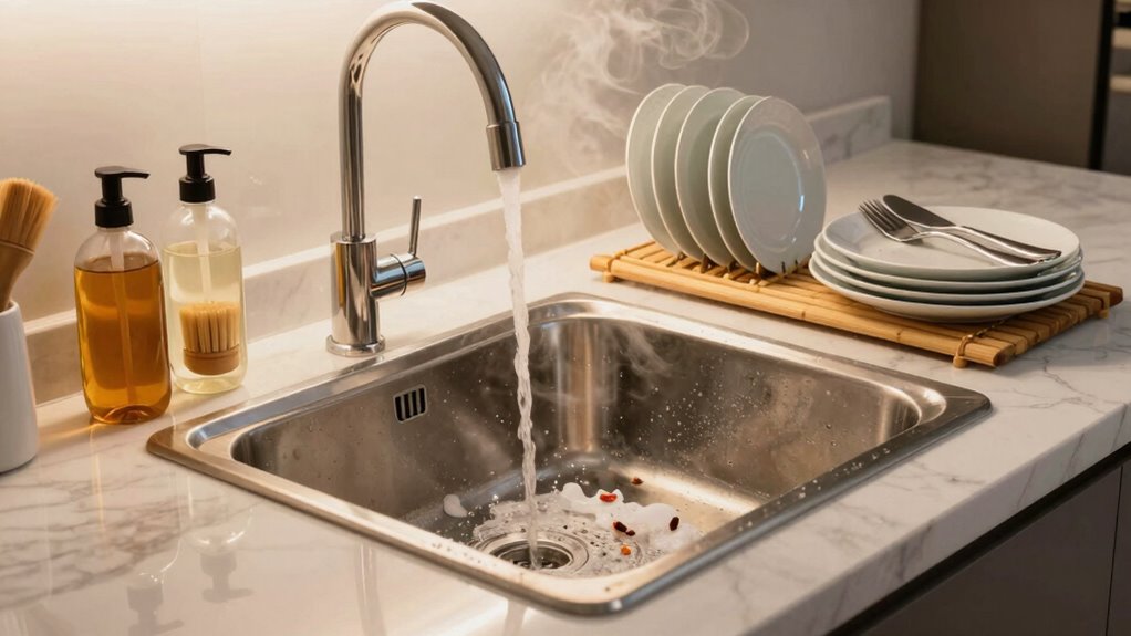 scrape and rinse immediately