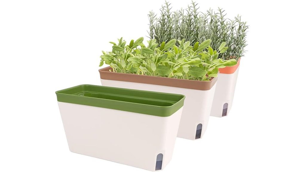 self watering herb planter set