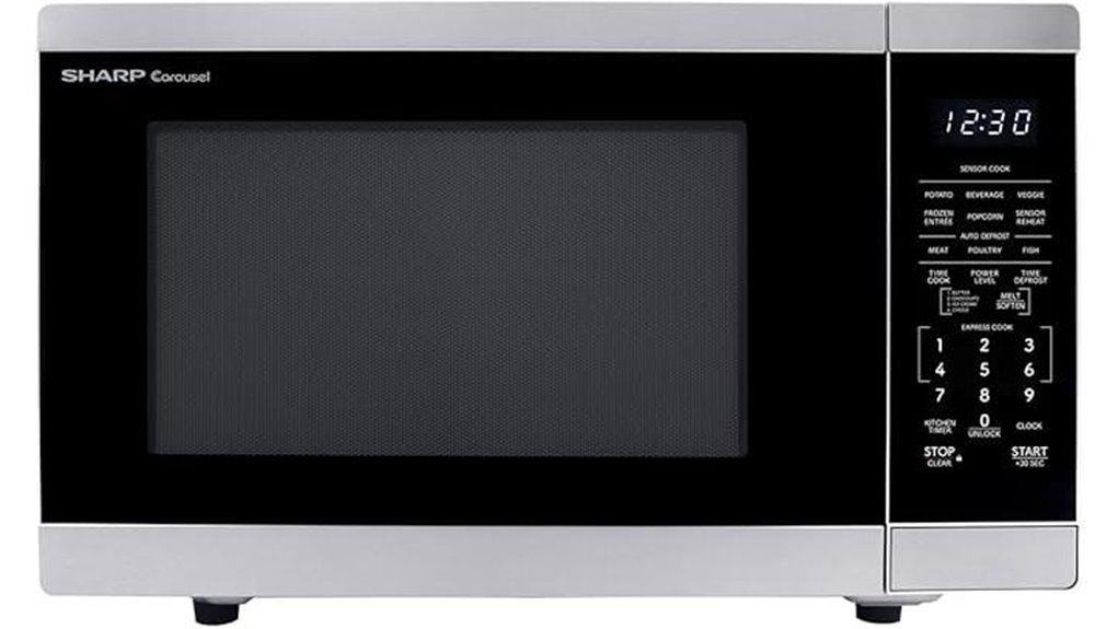 sharp stainless steel microwave