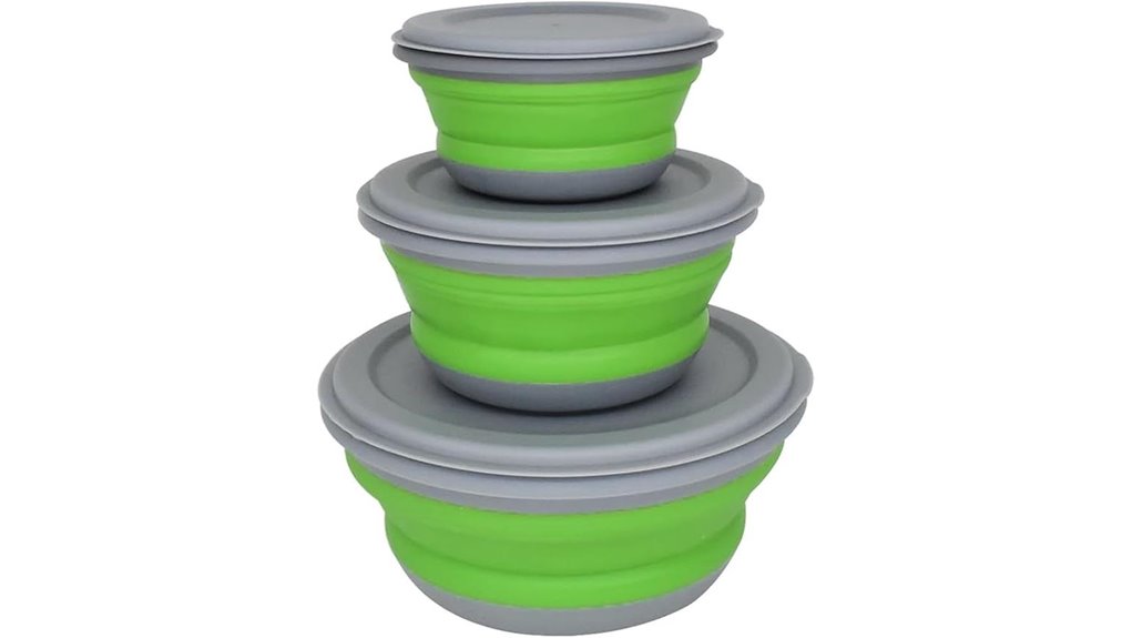 silicone camping bowls set