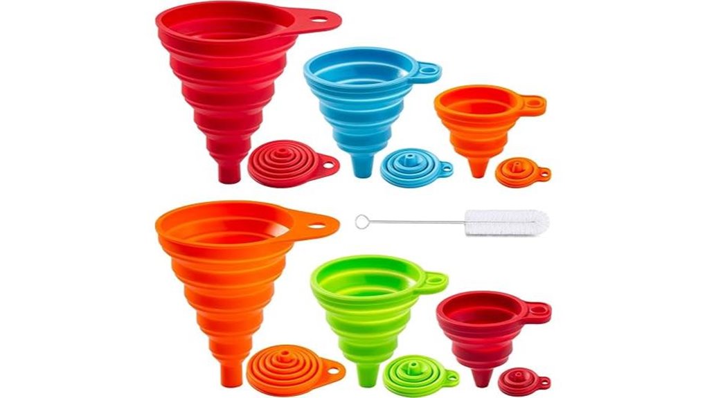 silicone collapsible kitchen funnels