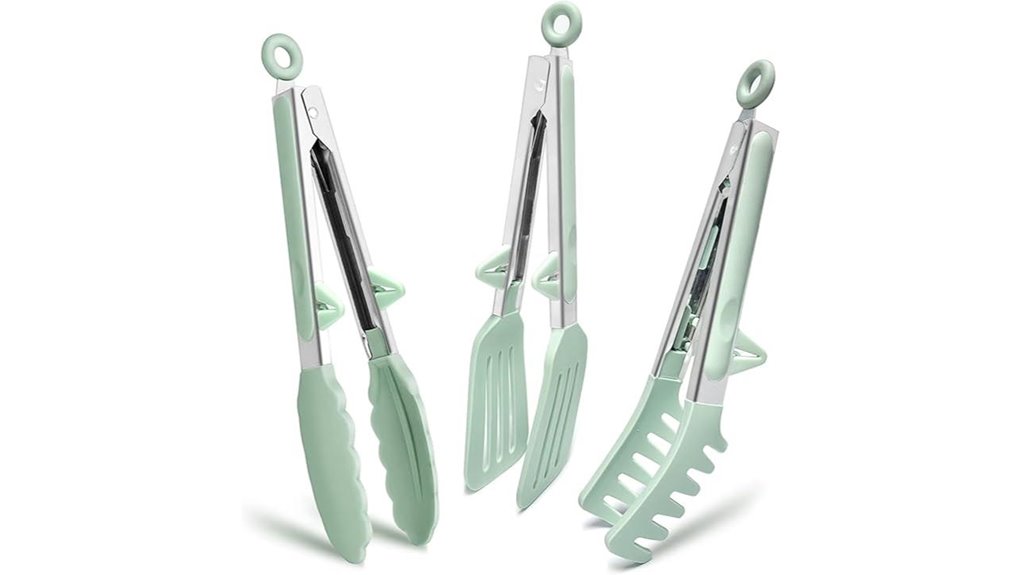 silicone kitchen tongs set