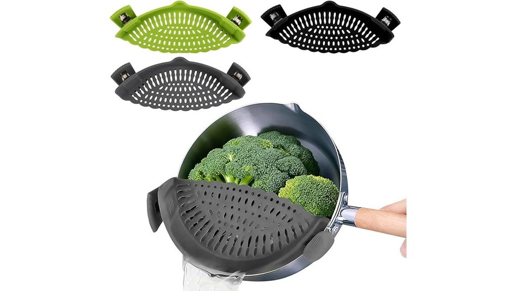 silicone pasta strainer clips