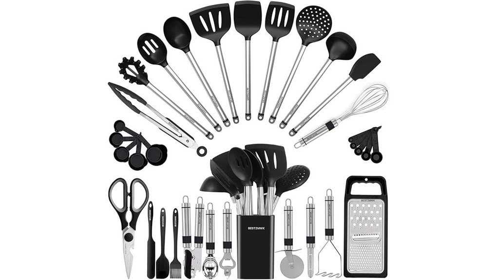 silicone stainless steel utensils