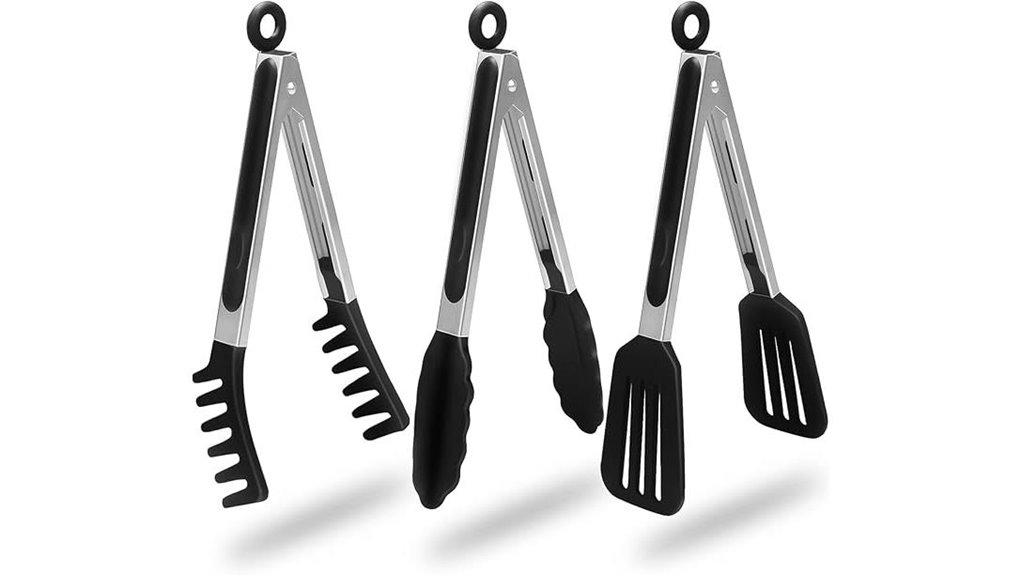 silicone tipped cooking tongs