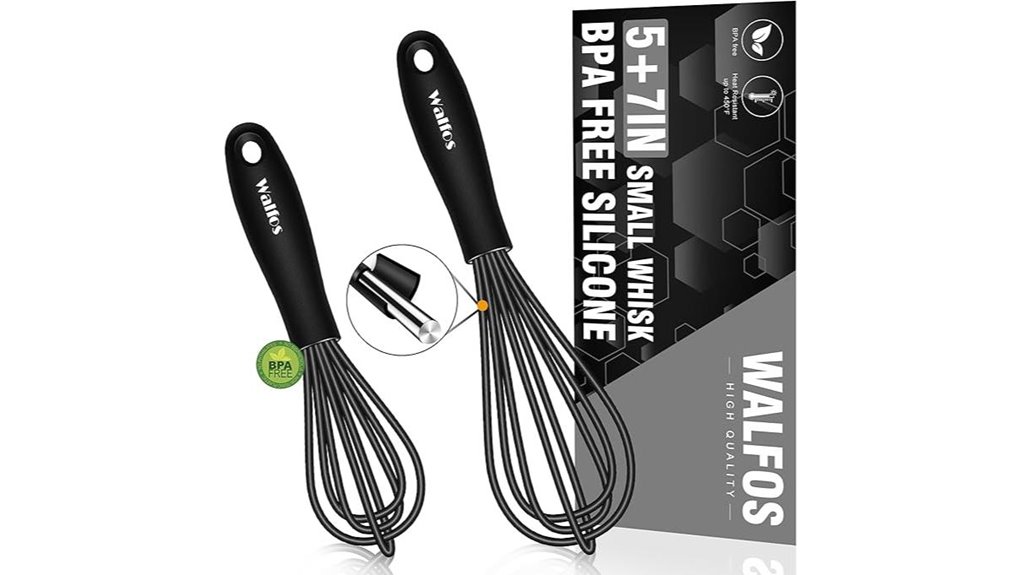 silicone whisk set black