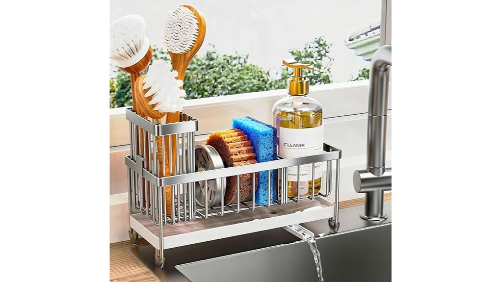 silver kitchen sink holder