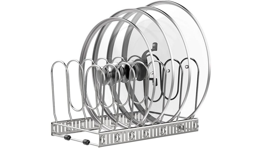 silver rack with dividers