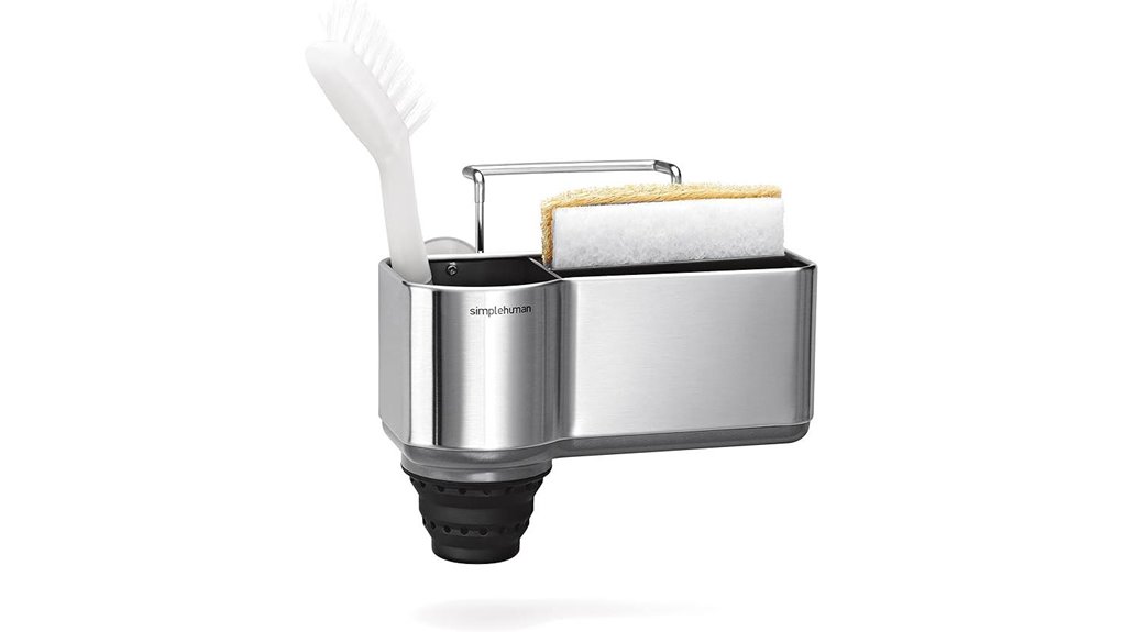 sleek stainless steel caddy