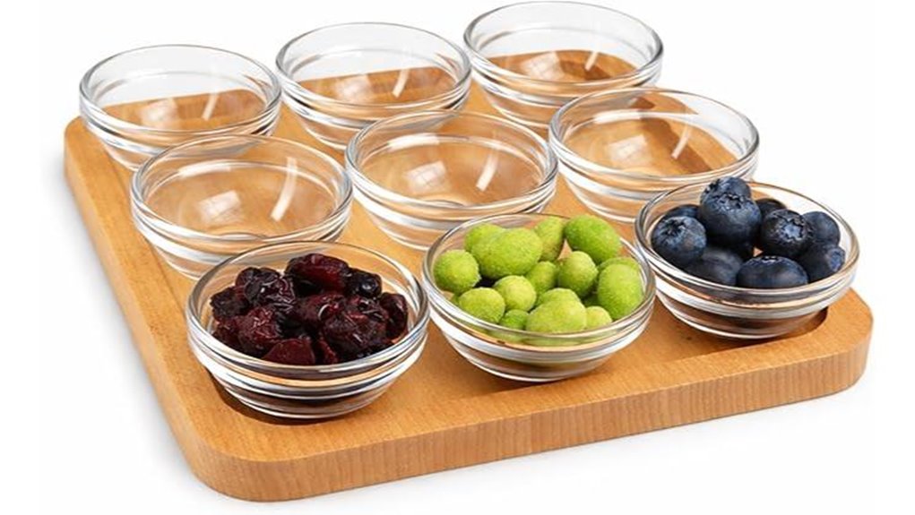 small bowls with tray