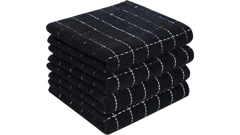 soft black checkered towels