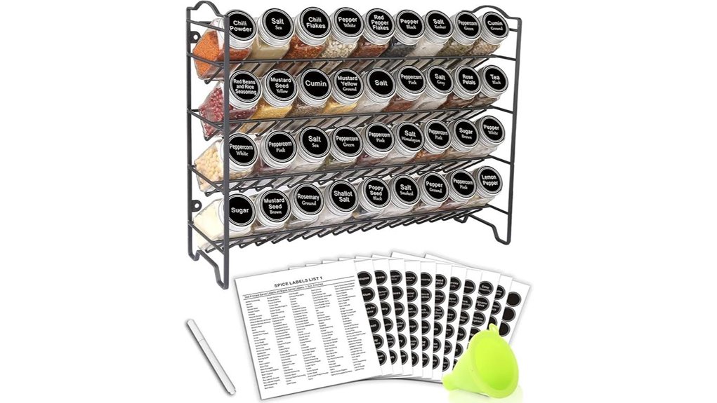 spice rack with jars