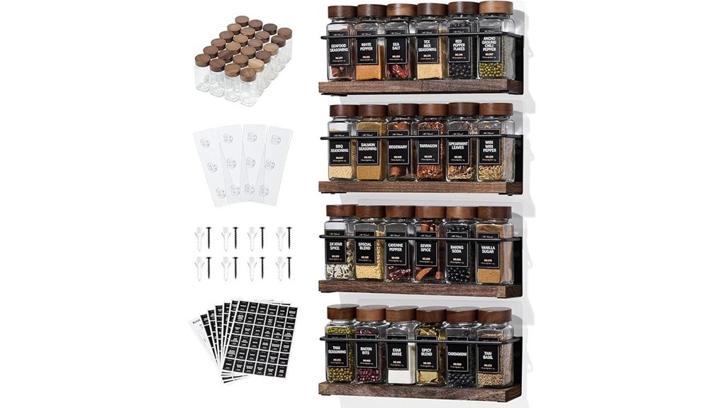 spice rack with jars