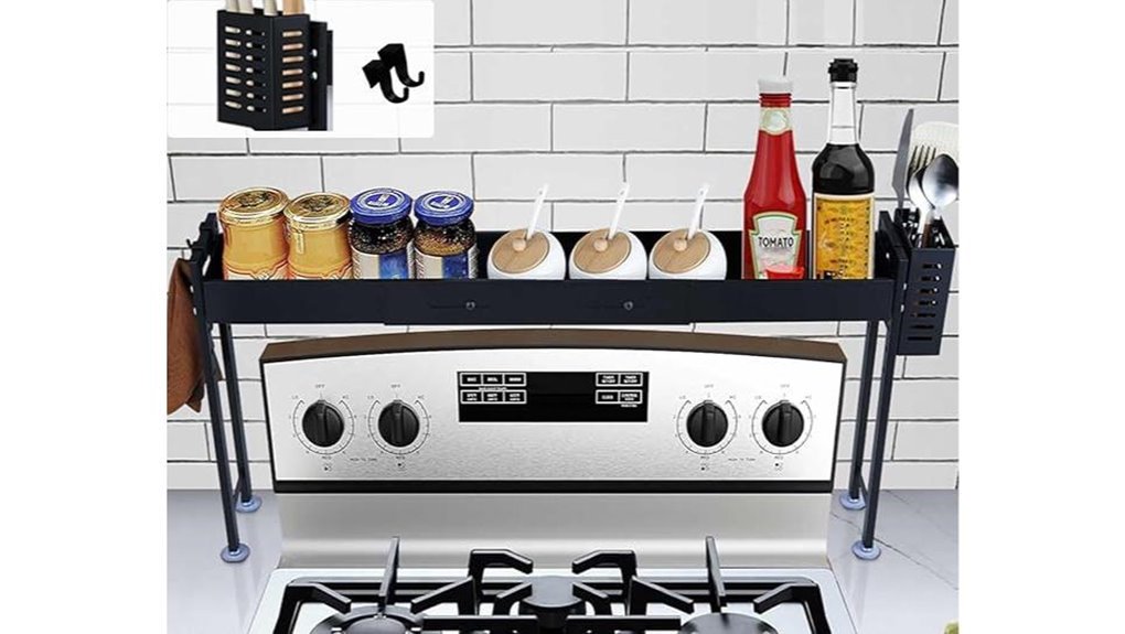 spice shelf with hooks