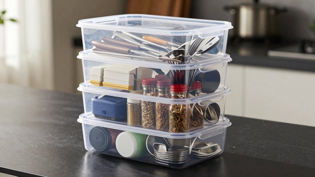stackable bins for organization