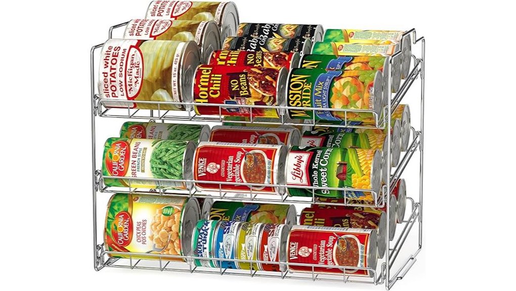 stackable chrome can rack