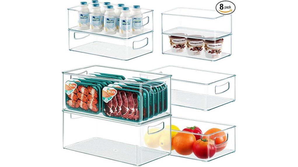 stackable freezer organizer bins