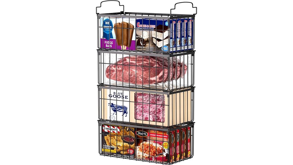 stackable freezer storage bins