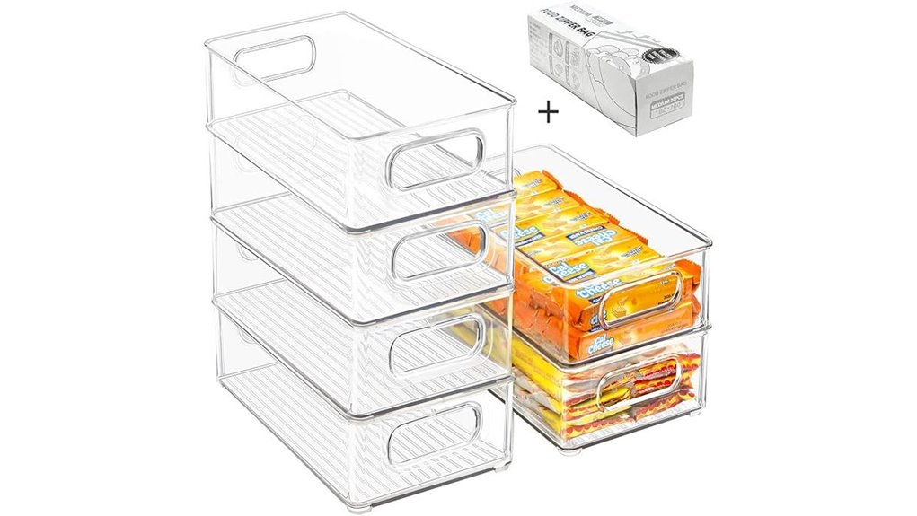 stackable fridge organizer bins