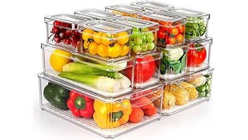stackable fridge organizer bins