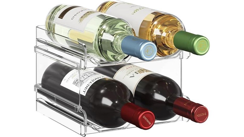 stackable refrigerator wine rack