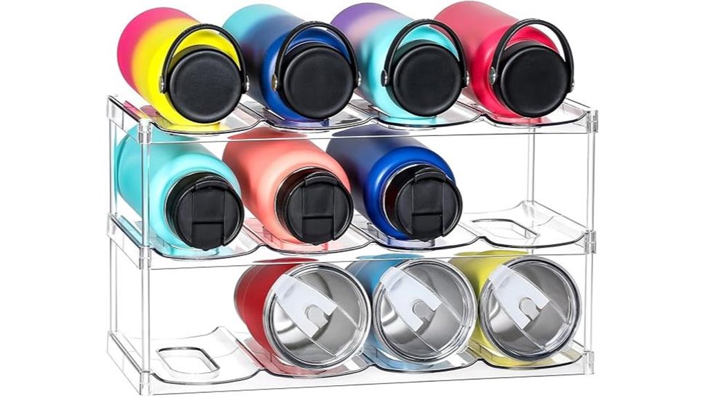 stackable water bottle organizer