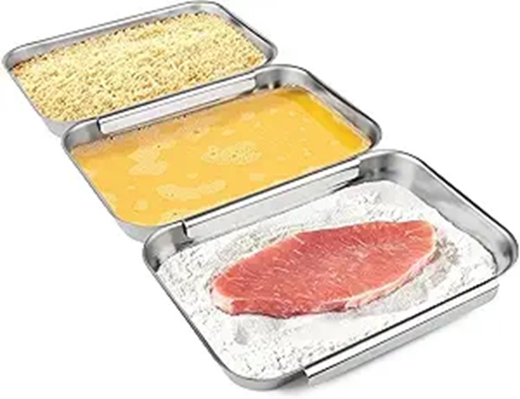 stainless steel breading pan set