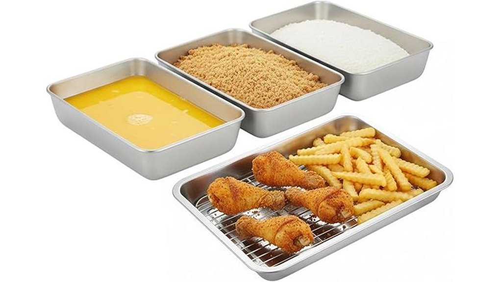 stainless steel breading pans