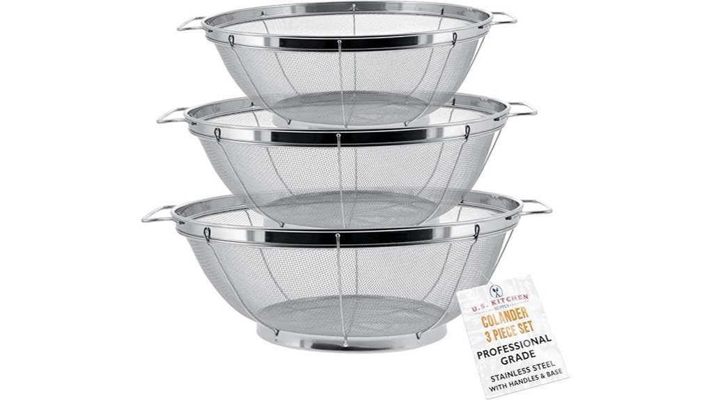 stainless steel colander set
