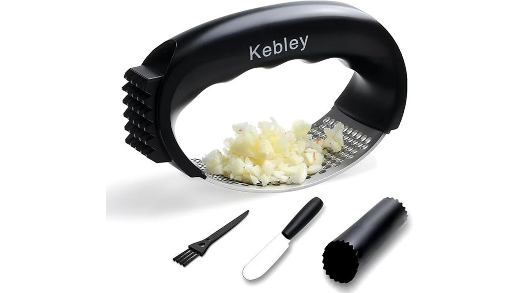 stainless steel garlic crusher