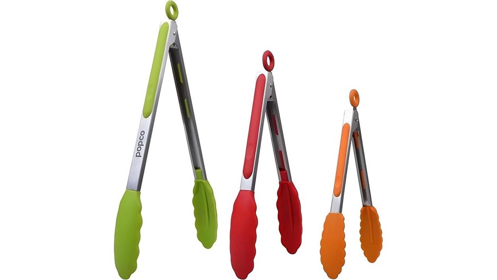 stainless steel kitchen tongs