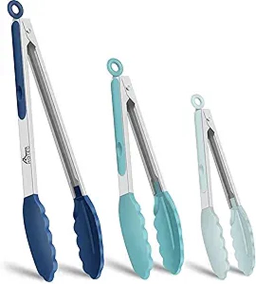 stainless steel kitchen tongs