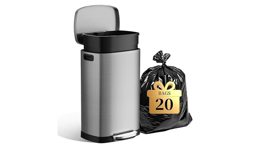 stainless steel kitchen trash