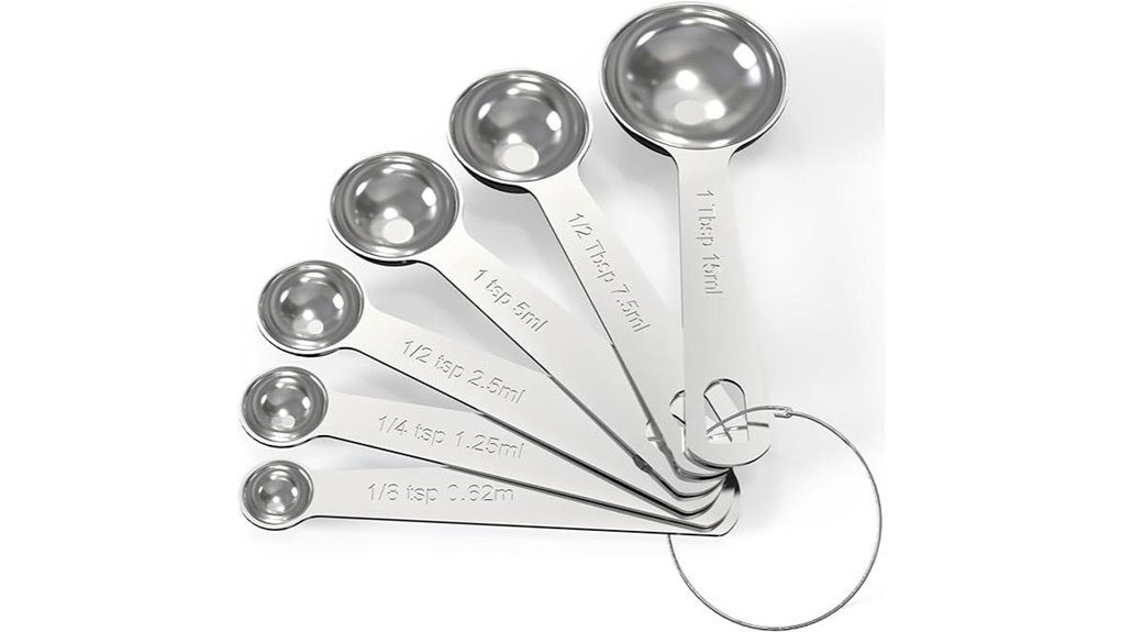 stainless steel measuring spoons