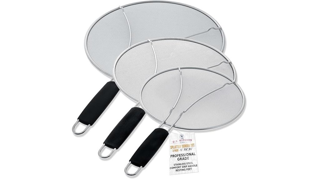 stainless steel splatter guard set