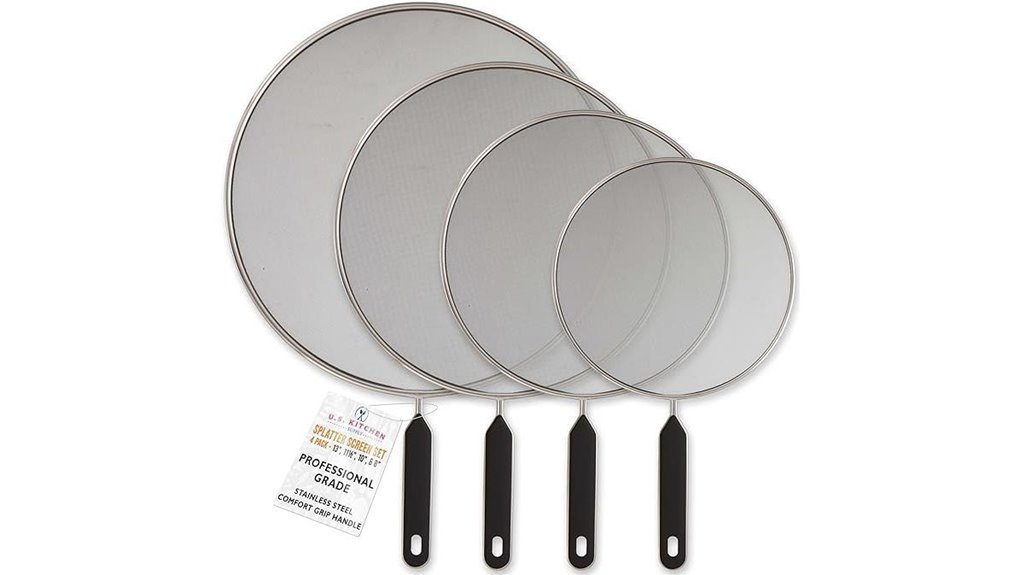 stainless steel splatter guard set